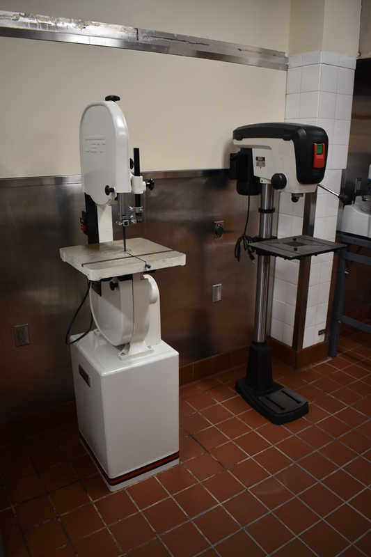 floor band saw and drill press